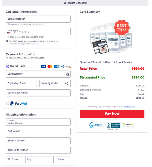 Quietum Plus Secure Order Form